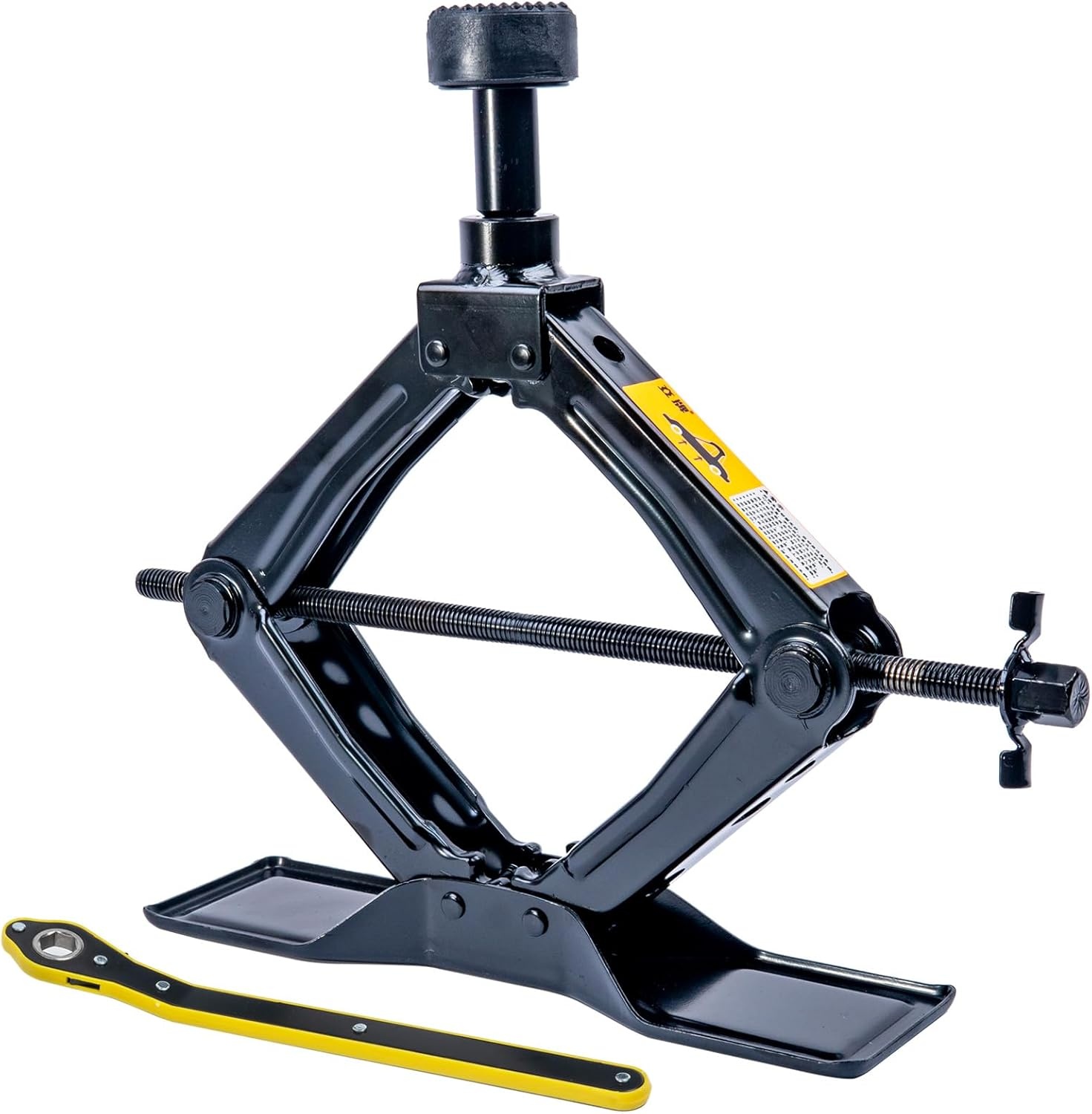 Schaarkrik met 2T werkbesparend design, verdikte stalen plaat (1,8 ton + rubberen pad)