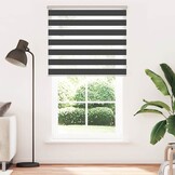 vidaXL Zebra rolgordijn 130x200 cm stofbreedte 125,9 cm zwart