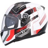 Shiro HEMETS SH-667 Faster integraalhelm wit en rood met zonnebril (L)
