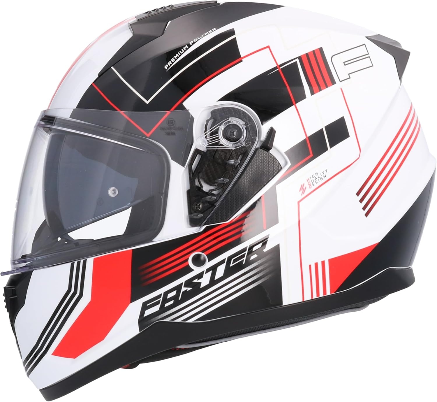Shiro HEMETS SH-667 Faster integraalhelm wit en rood met zonnebril (L)