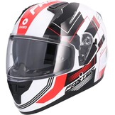 Shiro HEMETS SH-667 Faster integraalhelm wit en rood met zonnebril (L)