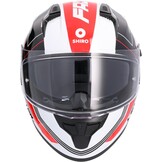 Shiro HEMETS SH-667 Faster integraalhelm wit en rood met zonnebril (L)