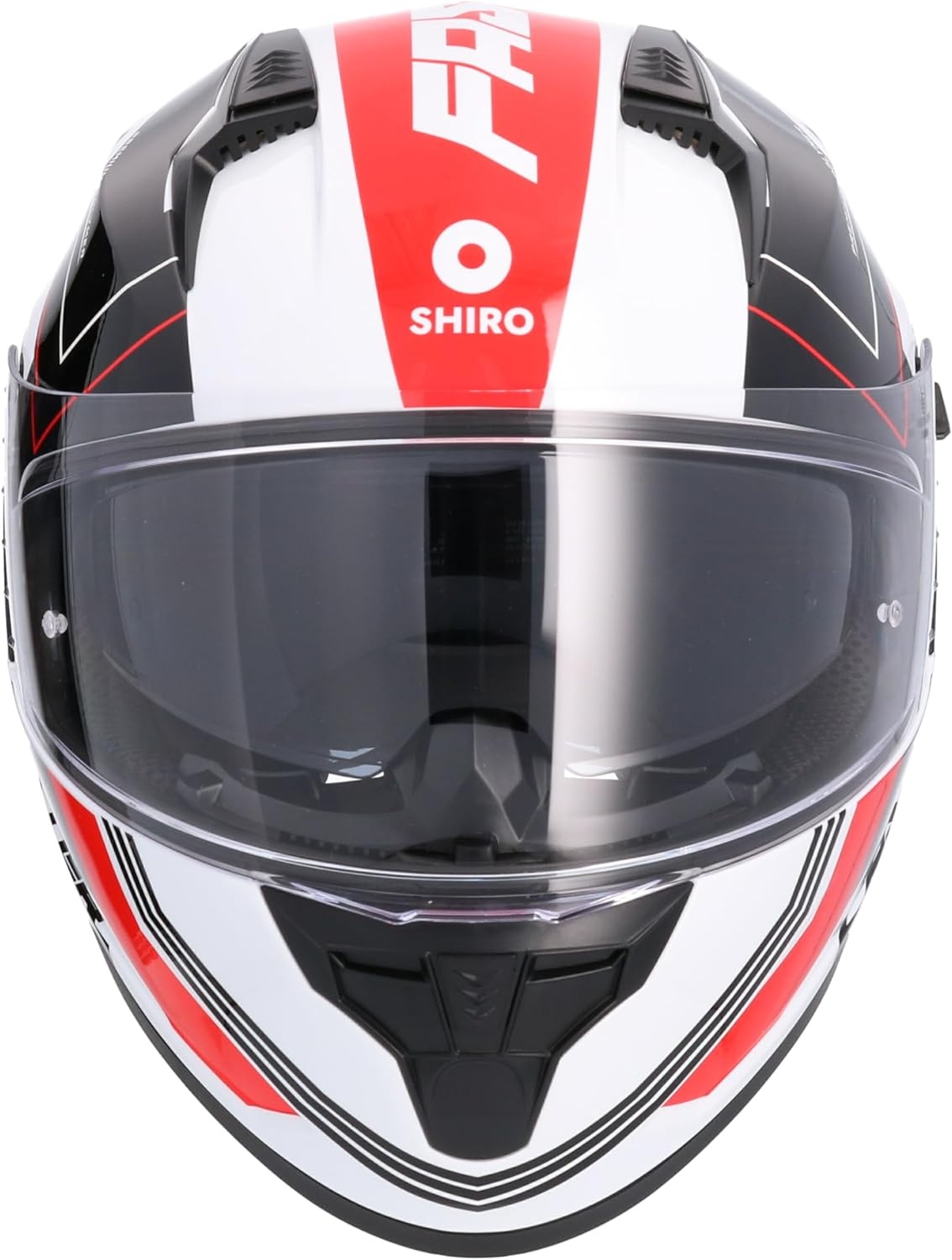 Shiro HEMETS SH-667 Faster integraalhelm wit en rood met zonnebril (L)