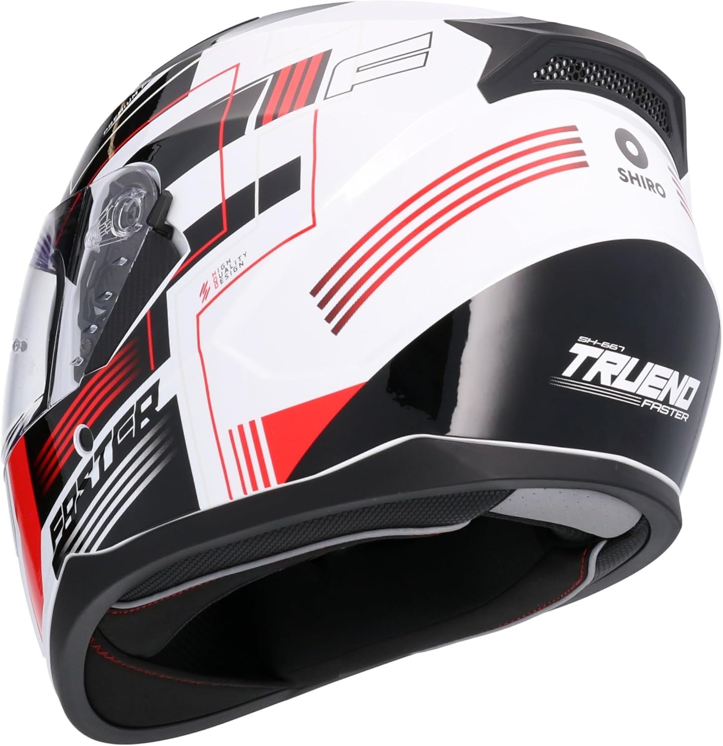 Shiro HEMETS SH-667 Faster integraalhelm wit en rood met zonnebril (L)