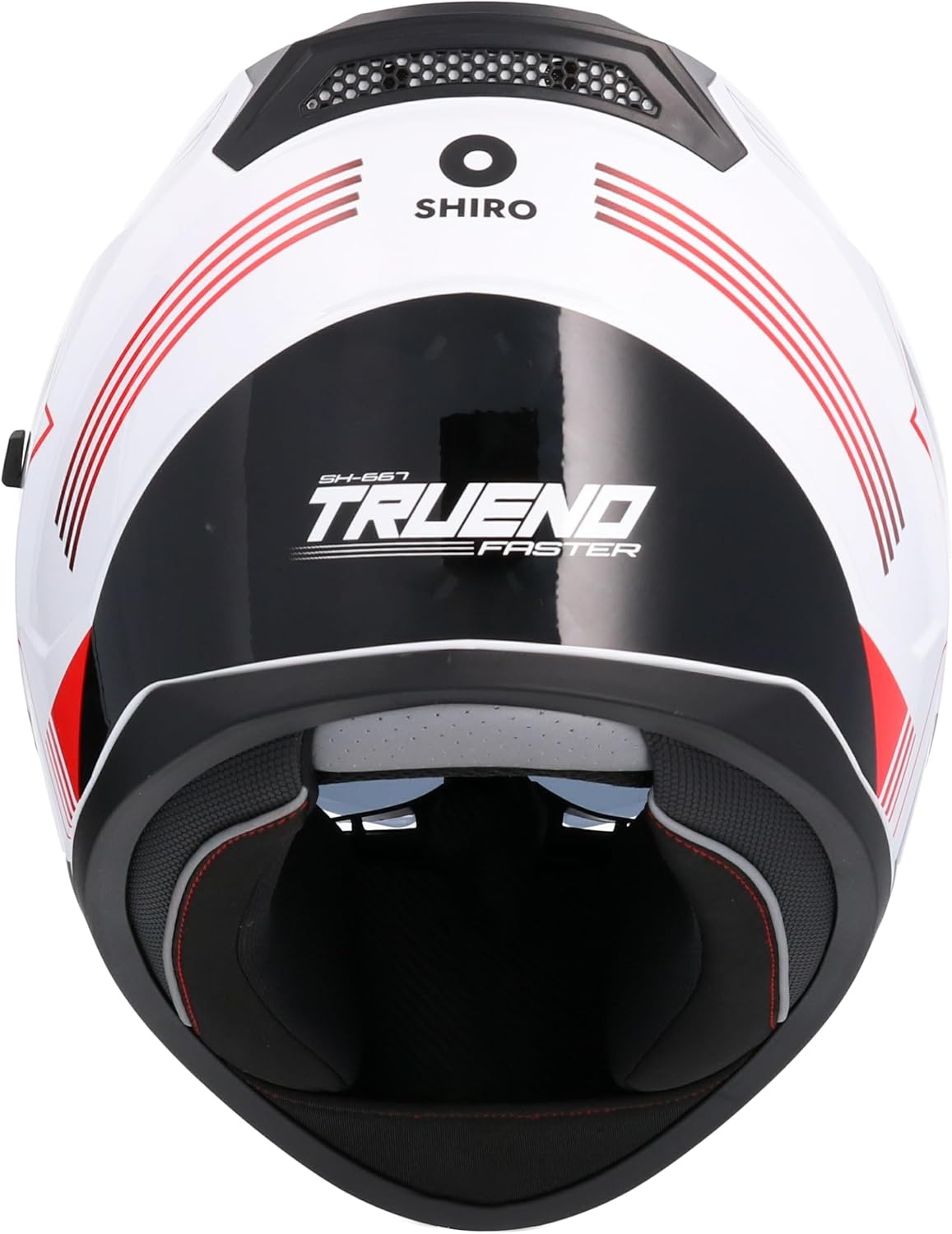 Shiro HEMETS SH-667 Faster integraalhelm wit en rood met zonnebril (L)