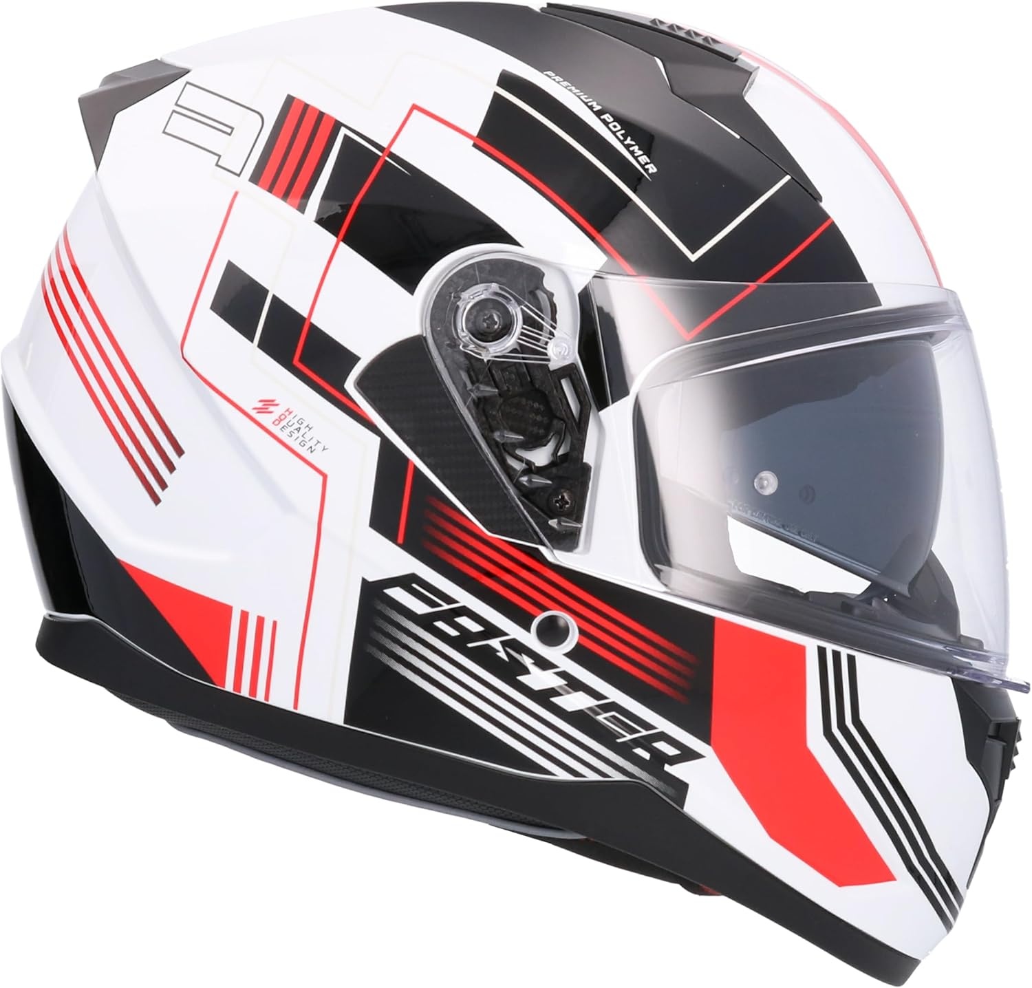 Shiro HEMETS SH-667 Faster integraalhelm wit en rood met zonnebril (L)