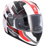 Shiro HEMETS SH-667 Faster integraalhelm wit en rood met zonnebril (L)