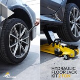 Vloerkrikset 2 ton met koffer - Hydraulische trolleykrik met laag profiel voor SUV en auto - universele autogereedschapsset met moersleutel - draagbare bandenkrik
