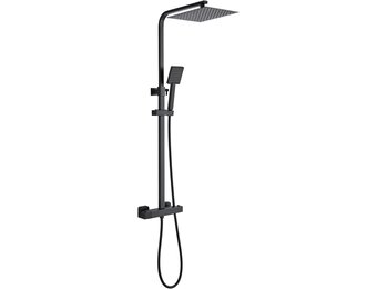 9007B Douchesysteem met Thermostaat - Zwart, 25x25 cm Rainshower