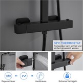 9007B Douchesysteem met Thermostaat - Zwart, 25x25 cm Rainshower