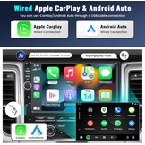CAMECHO 2-DIN Autoradio met Apple CarPlay & Android Auto, 7 inch Touchscreen, Bluetooth, GPS & Achteruitrijcamera