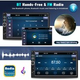CAMECHO 2-DIN Autoradio met Apple CarPlay & Android Auto, 7 inch Touchscreen, Bluetooth, GPS & Achteruitrijcamera