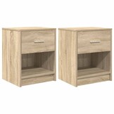 vidaXL Nachtkastjes 2 st met lade 40x34x50 cm sonoma eikenkleurig