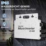 800W Balkon Zonne-energie Omvormer met WLAN App - Pure Sinusgolf, IP65 Waterdicht, 10 Jaar Garantie
