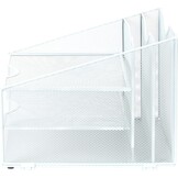 EasyPAG 3 Tier Desktop A4 Mesh in Lade Office Bureau Tidy File Houder Papier Organizer Tijdschrift Opslag Plank Archiefrek, Wit