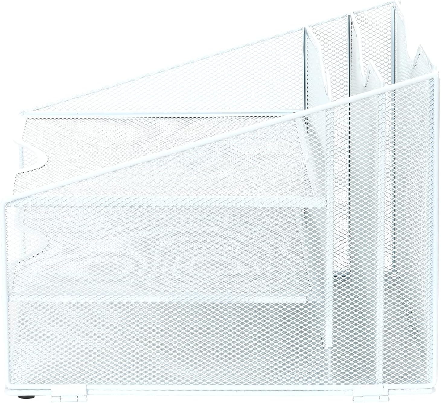 EasyPAG 3 Tier Desktop A4 Mesh in Lade Office Bureau Tidy File Houder Papier Organizer Tijdschrift Opslag Plank Archiefrek, Wit
