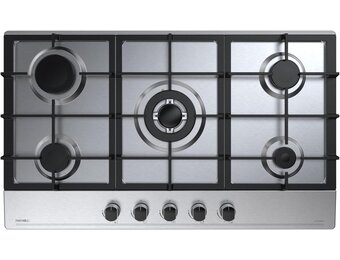 Hermitlux Gaskookplaat met 5 branders, 76 cm, voor aard-/propaangas, veiligheid door thermoelement, roestvrij staal