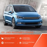 GEARMONSTER Windgeleider, zwart, compatibel met VW TOU-Ran 2004-2015, autoruiten, regenbescherming, regenbescherming, geïntegreerde deflectoren, geïntegreerde windgeleider, 4 stuks