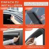 GEARMONSTER Windgeleider, zwart, compatibel met VW TOU-Ran 2004-2015, autoruiten, regenbescherming, regenbescherming, geïntegreerde deflectoren, geïntegreerde windgeleider, 4 stuks