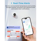 Meross WLAN Hygrometer Thermometer Indoor, inclusief een Meross Hub, slimme temperatuur- en vochtigheidssensor met app-melding, compatibel met Apple HomeKit, Alexa, Google Home, SmartThings - Maat starterset Met hub