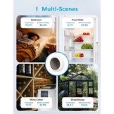 Meross WLAN Hygrometer Thermometer Indoor, inclusief een Meross Hub, slimme temperatuur- en vochtigheidssensor met app-melding, compatibel met Apple HomeKit, Alexa, Google Home, SmartThings - Maat starterset Met hub