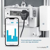 Homematic IP Smart Home-Interface Voor Slimme Meters en Huishoudelijke Teller - Energie-Interface, Negatief Meten en Kosten Besparen, Stroom Met App Bewaken