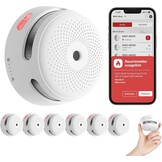 X-Sense Slimme Rookmelder XS01-WX met Foto-elektrische Sensor, Vervangbare Batterij en Wi-Fi Connectie (6 stuks)