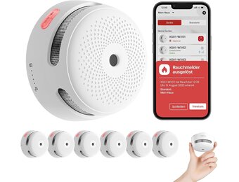 X-Sense Slimme Rookmelder XS01-WX met Foto-elektrische Sensor, Vervangbare Batterij en Wi-Fi Connectie (6 stuks)
