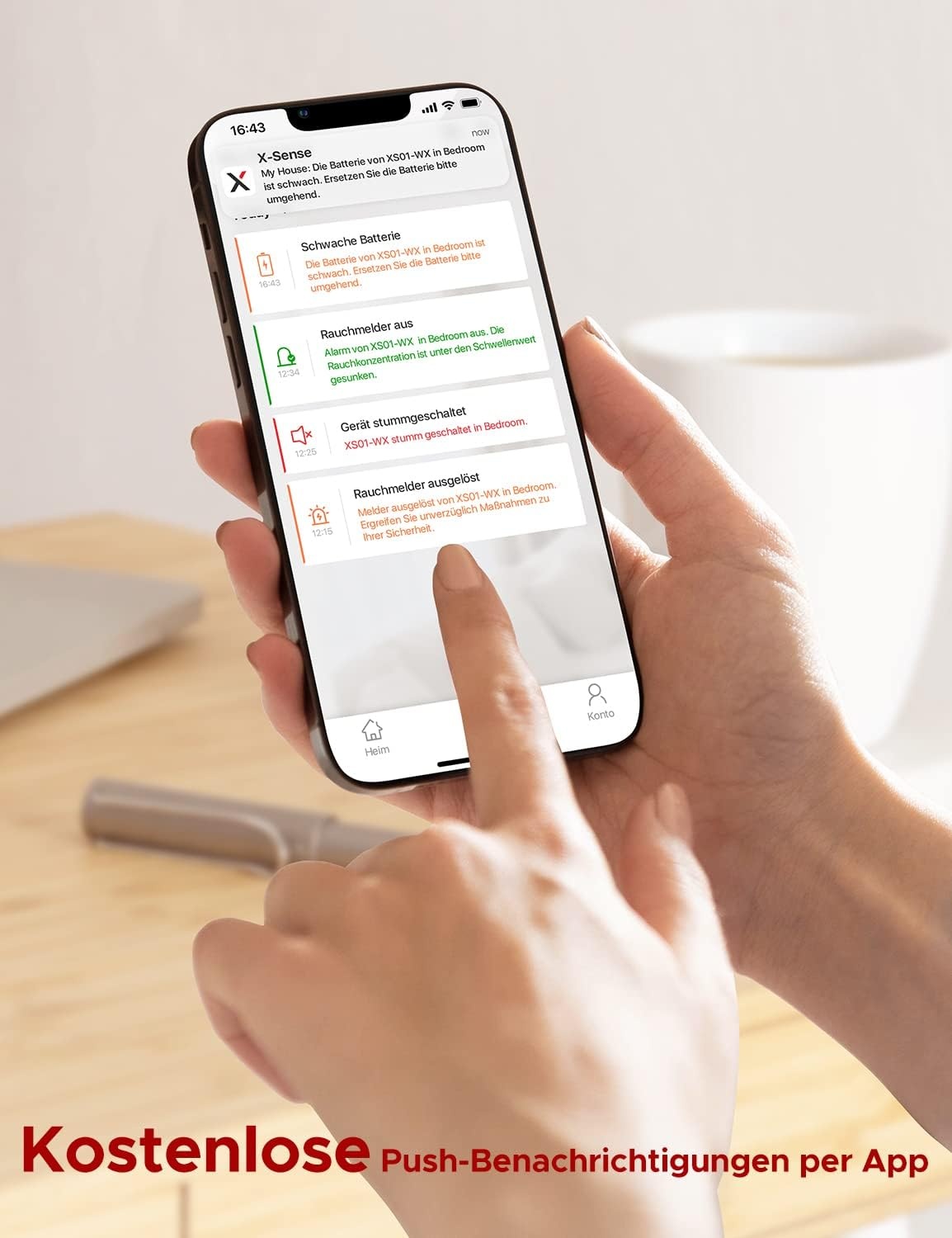 X-Sense Slimme Rookmelder XS01-WX met Foto-elektrische Sensor, Vervangbare Batterij en Wi-Fi Connectie (6 stuks)