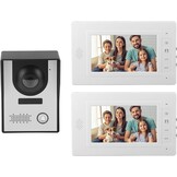 Wired Video Intercom Systeem met Dubbele 7" LCD Monitor, Nachtzicht Camera en Deuropener
