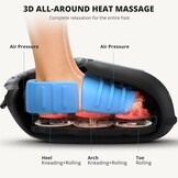 Medcursor elektrische Shiatsu-voetmassageapparaat met kalmerende warmte, diepe kneedtherapie voor voetpijn en circulatie, instellingen op meerdere niveaus en luchtcompressie