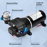 Gedlex 12V Caravan Waterpomp 20.8 LPM met Filter, 40 PSI Werkdruk