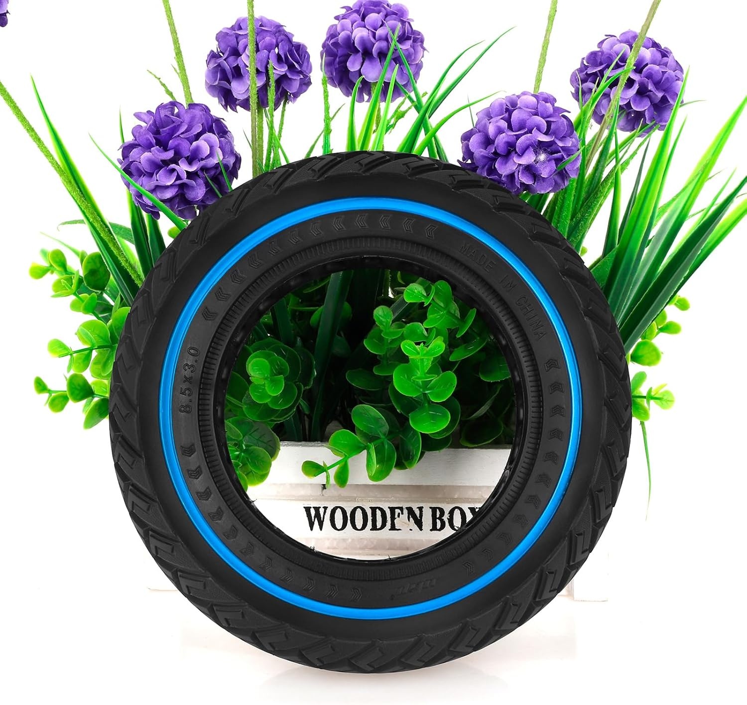 8,5 x 3 massieve banden voor Kugoo G2 Pro elektrische step, 8 1/2 x 3 volledig wiel vervanging 8,5 inch banden voor Kugoo X1 Zero 8/9 VSETT 8/9/9+, 1 stuk, blauw