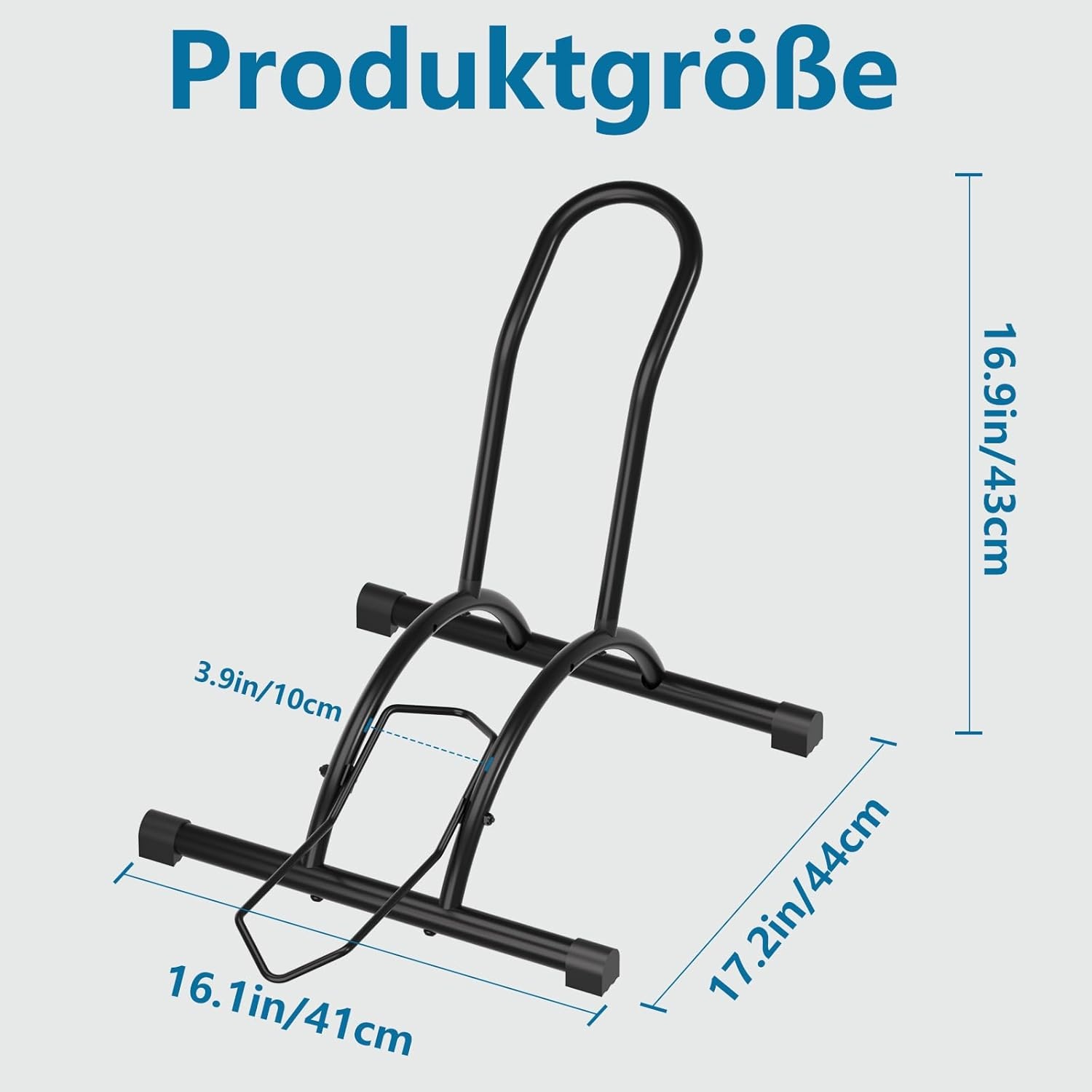 Urban Deco Fietsstandaard, vrijstaande fietsstandaard, professionele fietshouder, fietshouder voor mountainbike, e-bike, MTB, racefiets, zwart