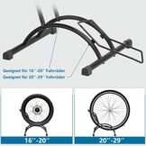 Urban Deco Fietsstandaard, vrijstaande fietsstandaard, professionele fietshouder, fietshouder voor mountainbike, e-bike, MTB, racefiets, zwart