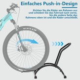Urban Deco Fietsstandaard, vrijstaande fietsstandaard, professionele fietshouder, fietshouder voor mountainbike, e-bike, MTB, racefiets, zwart
