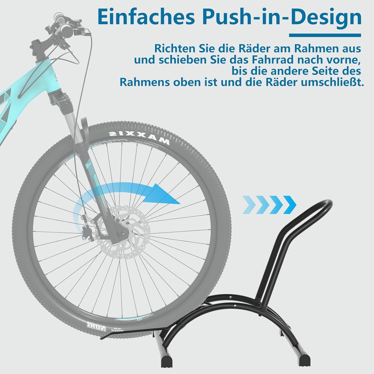 Urban Deco Fietsstandaard, vrijstaande fietsstandaard, professionele fietshouder, fietshouder voor mountainbike, e-bike, MTB, racefiets, zwart