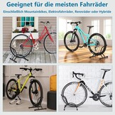 Urban Deco Fietsstandaard, vrijstaande fietsstandaard, professionele fietshouder, fietshouder voor mountainbike, e-bike, MTB, racefiets, zwart