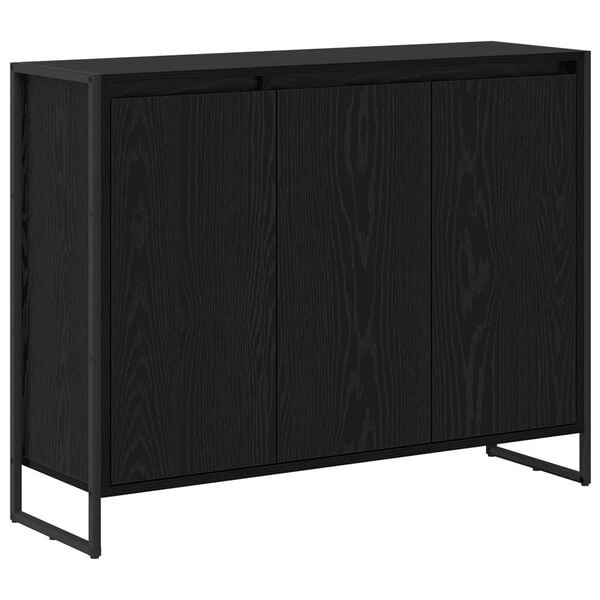 vidaXL Bijzetkast Zwart Eiken 96,5 x 30 x 75 cm Bewerkt hout