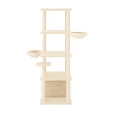 vidaXL Kattenmeubel met sisal krabpalen 147 cm crèmekleurig