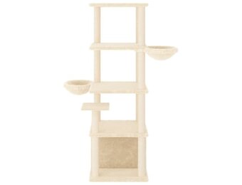 vidaXL Kattenmeubel met sisal krabpalen 147 cm crèmekleurig