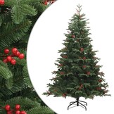 vidaXL Kunstkerstboom met scharnieren dennenappels en bessen 180 cm