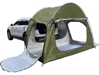 Auto achtertent voor 2-3 personen, met 3 grote kanalen, achtertent SUV zonwering, achtertent voor camping, waterdicht en duurzaam, voor zelfaandrijving/lange reizen