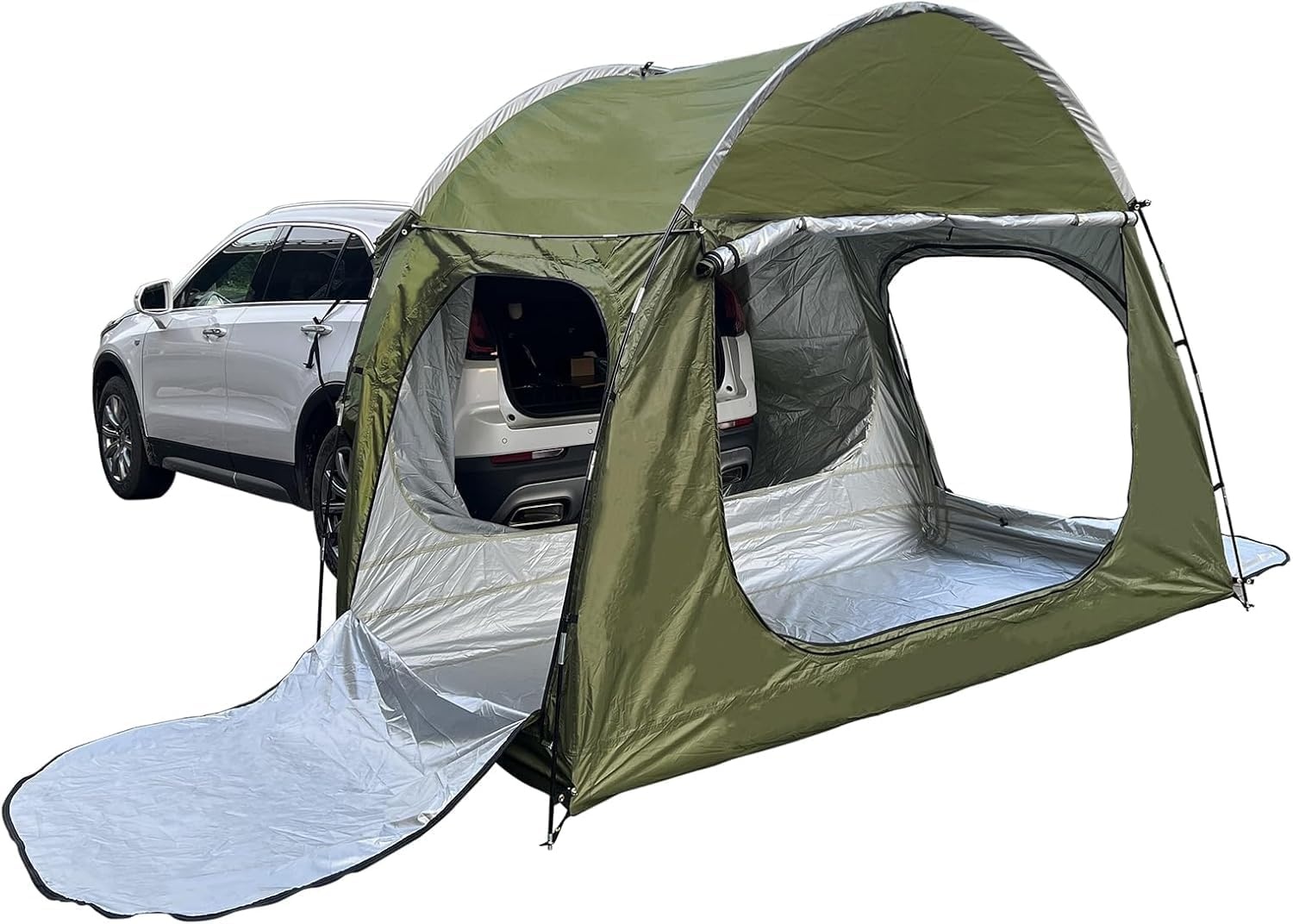 Auto achtertent voor 2-3 personen, met 3 grote kanalen, achtertent SUV zonwering, achtertent voor camping, waterdicht en duurzaam, voor zelfaandrijving/lange reizen