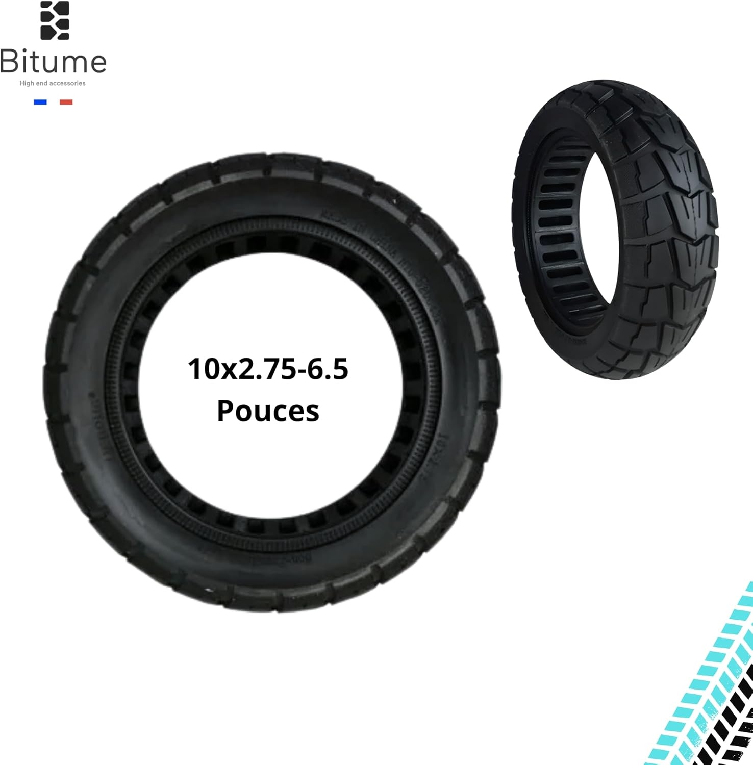 BITUME | Massieve band voor Urbanglide Ecross Pro en Max, 10 x 2,75-6,5 inch lekvrije band voor elektrische stepwagens