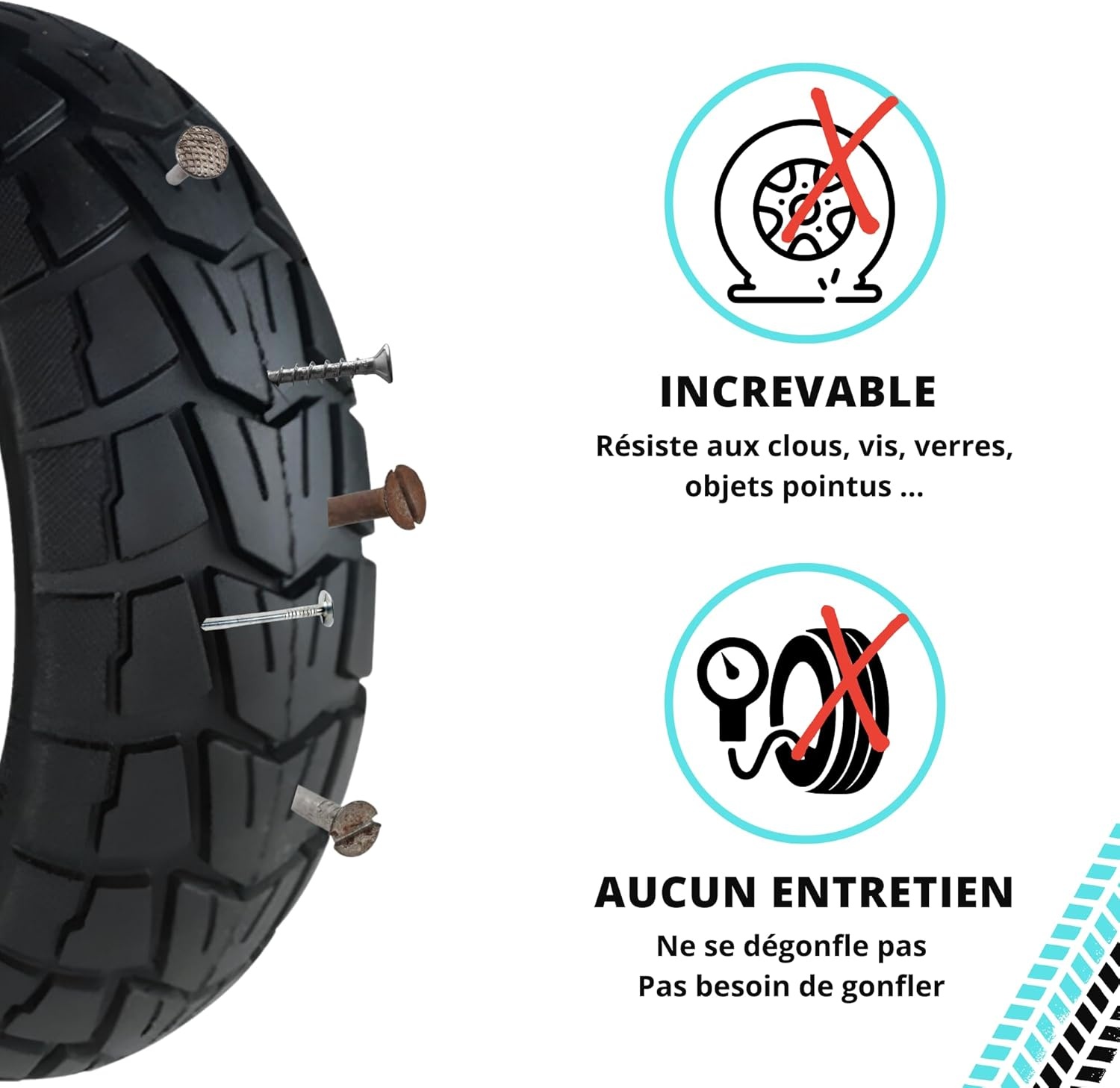 BITUME | Massieve band voor Urbanglide Ecross Pro en Max, 10 x 2,75-6,5 inch lekvrije band voor elektrische stepwagens
