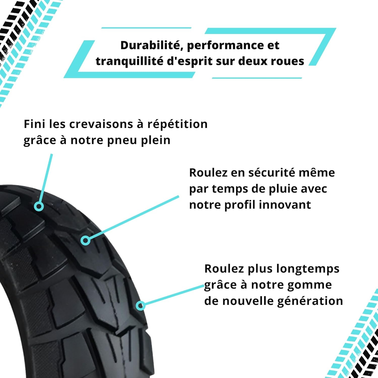 BITUME | Massieve band voor Urbanglide Ecross Pro en Max, 10 x 2,75-6,5 inch lekvrije band voor elektrische stepwagens