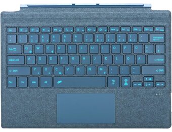 Microsoft Surface Pro 7+ / 7 / 6 / 5 / 4 / 3, 12,3 inch, Bluetooth Type Cover met trackpad, QWERTZ Duitse lay-out (kobaltblauw)