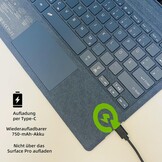 Microsoft Surface Pro 7+ / 7 / 6 / 5 / 4 / 3, 12,3 inch, Bluetooth Type Cover met trackpad, QWERTZ Duitse lay-out (kobaltblauw)