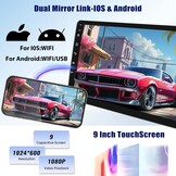 CAMECHO 2G+64G Android 13 autoradio voor Peugeot 206/206CC 2001-2016 Cirteon C2, 9" scherm Autoradio-Draadloze Apple Carplay Android Auto GPS WiFi Bluetooth FM RD USB SWC+Achteruitrijcamera